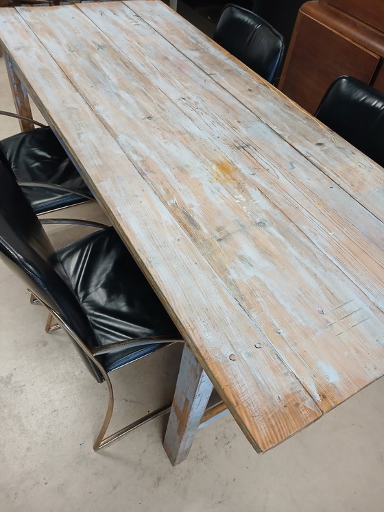 Vintage design dining chairs – Leather, Metal (photo 7 of 14)