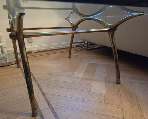 Kouloufi salontafel | Mid-century gepolijst messing en dik glas – Brass (photo 2 of 8)