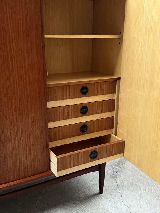 Image 1 of Heinrich Riestenpatt teak wooden highboard 225cm, Germany 1960s