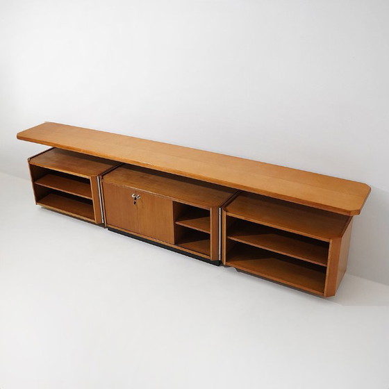 “MG14” sideboard by Osvaldo Borsani for Tecno, 1960s, Wood, Metal, Brown, Vintage (photo 3 of 15)