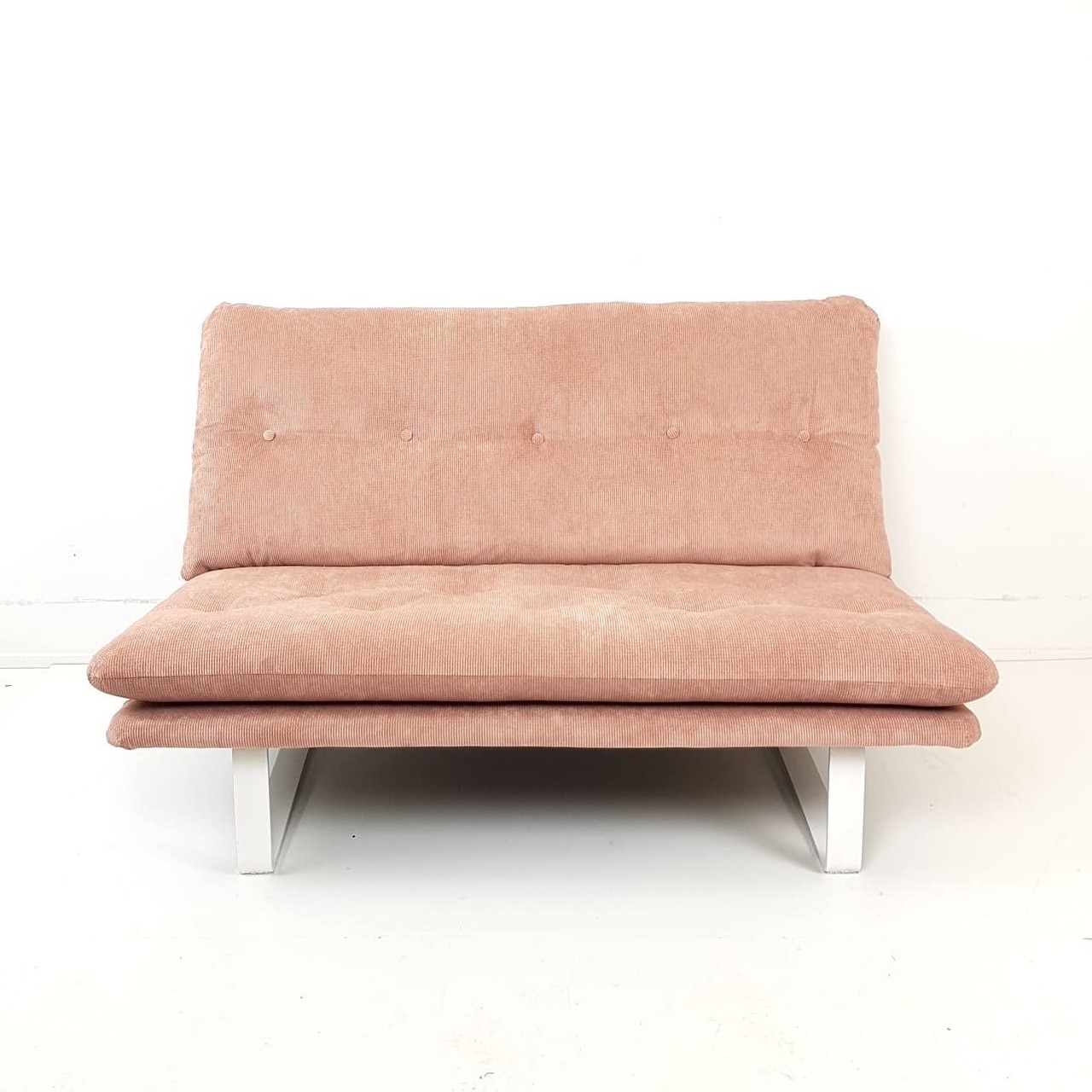 Vintage Kho Liang Le Artifort Zweisitzer Sofa Rosa Neu Gepolstert vintage-kho-liang-le-artifort-zweisitzer-sofa-rosa-neu-gepolstert