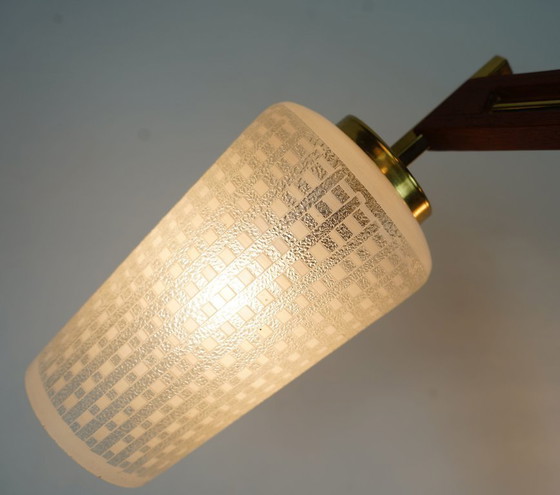 Image 1 of Lámpara de techo Sputnik de 8 luces, mediados de siglo, de teca, latón y vidrio, de la década de 1960