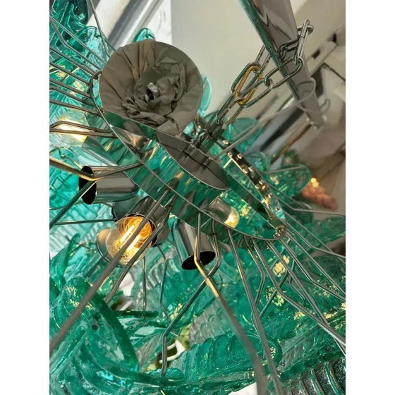 Image 1 of Scenographic Green Felci Murano Glass Chandelier by Simoeng