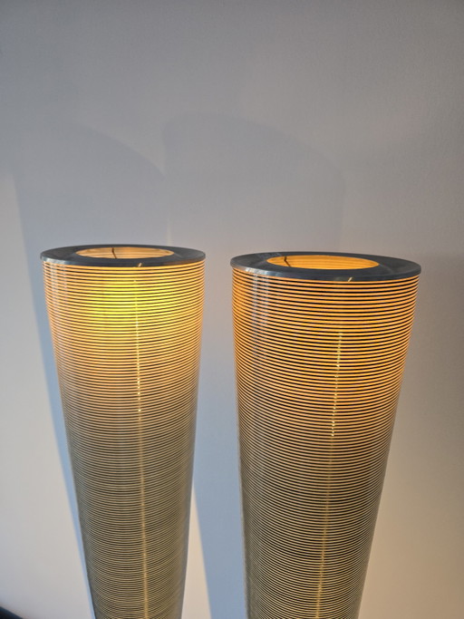 Ensemble de 2 lampadaires Foscarini Mite originaux – Marc Sadler – Design haut de gamme 187 cm de haut et à intensité variable !
