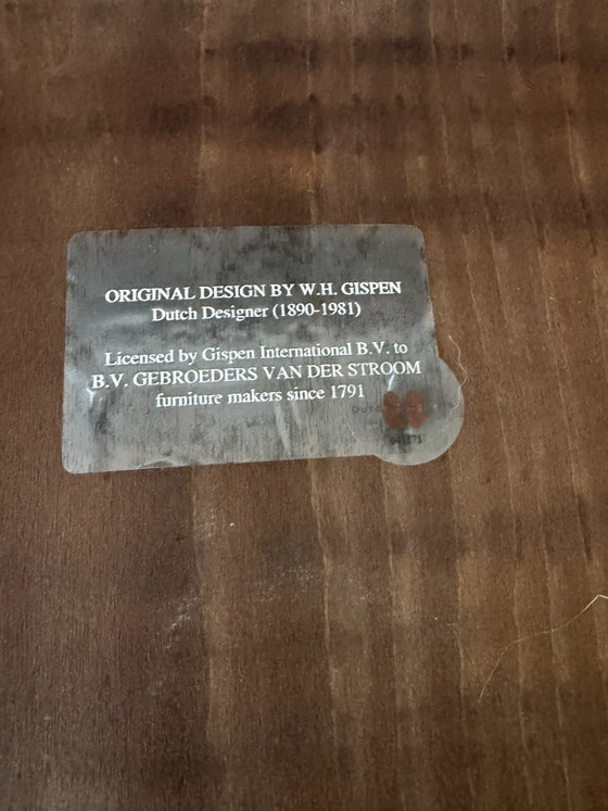 Image 1 of 4 x Gispen 201 originele houten eetkamerstoelen: zwart gebeitst eiken