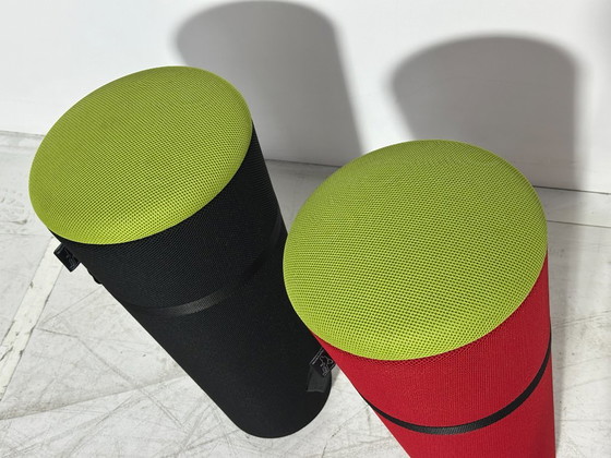 Sgabello ergonomico Wilkhahn - [Nero/Rosso] - Design tedesco - Ergonomico – Sgabelli, Textile (photo 3 of 8)