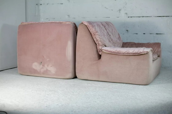Image 1 of 2x Fauteuils Mousse Et Velours
