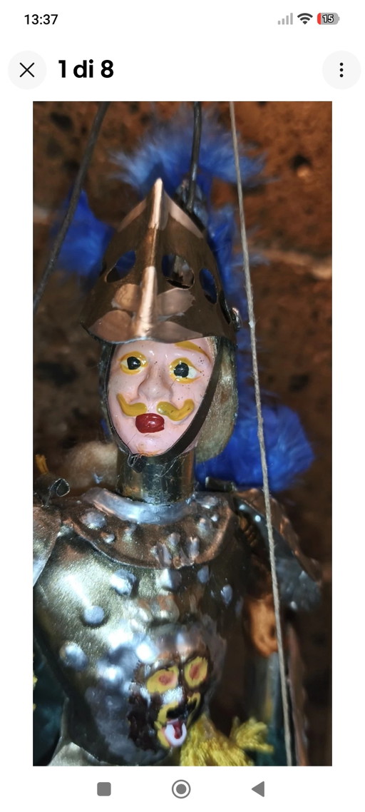 Ancient Sicilian Puppet 40cm – decoratieve objecten, Metal, Textile
