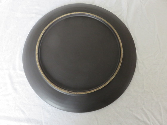 Image 1 of André Baud, Vallauris, Grand Plat En Céramique, Faïence Émaillée, Signé, 50's