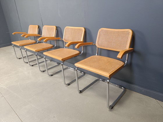 Image 1 of Set of 4 vintage Marcel Breuer style armchairs, made in italy, 1970s