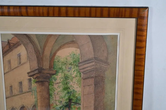 Emile Goussery (Francés) "El Claustro - Convento de las Ursulinas" Acuarela Firmada y Fechada 1938 (photo 4 of 12)