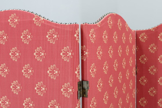 Image 1 of Antiker Paravan mit Stoff, Tschechoslowakei