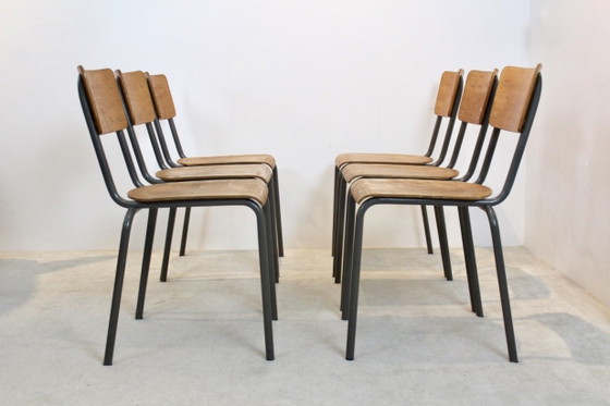 Dutch Design Industrial Plywood Chairs, Dining chairs, Metal, Industrieel (photo 5 of 10)