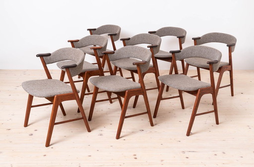 Ensemble de 8 chaises de salle à manger dans le style de Kai Kristiansen, années 1960, Korup Stolefabrik, entièrement restauré