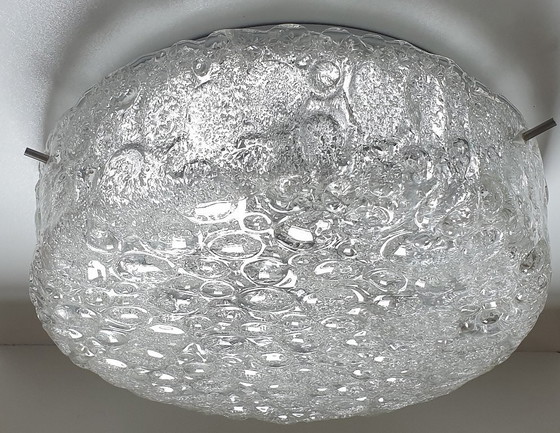 Lámpara de techo Hillebrand Murano Ice Glass de la década de 1970. – Plafones, Chrome (photo 4 of 35)