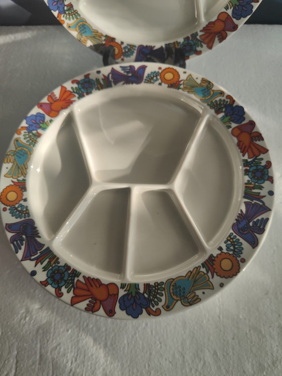 Image 1 of 6 piatti da fonduta in porcellana Acapulco Villeroy &amp; Boch anni '70