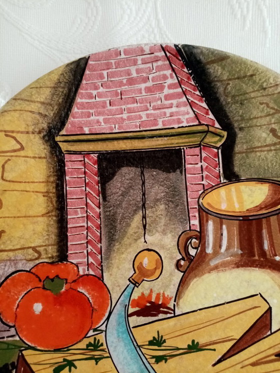 Image 1 of Plato decorativo de pared de cerámica italiana 60s (31cm)