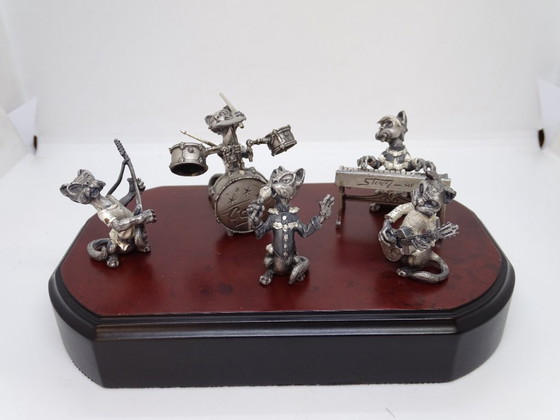 Image 1 of “Gatos músicos / Banda de gatos músicos”, Aryentis, acero, 80’s - España