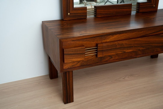Zweedse spiegel uit het midden van de eeuw met make-upconsole – Ateljé Glas & Trä – Kaptafels, Wood (photo 6 of 11)