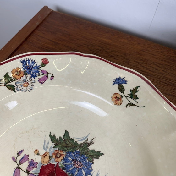 Image 1 of Set di 4 piatti fondi Sarreguemines, modello "Agreste", 1920/50