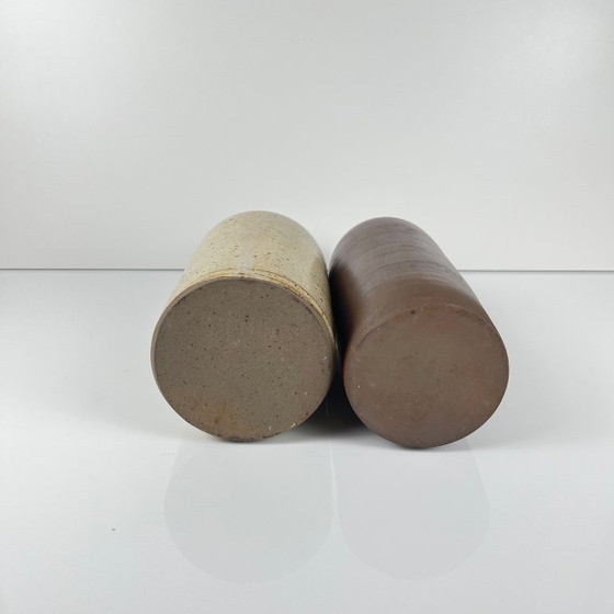 Image 1 of Duo di bottiglie in gres maculato e bordeaux