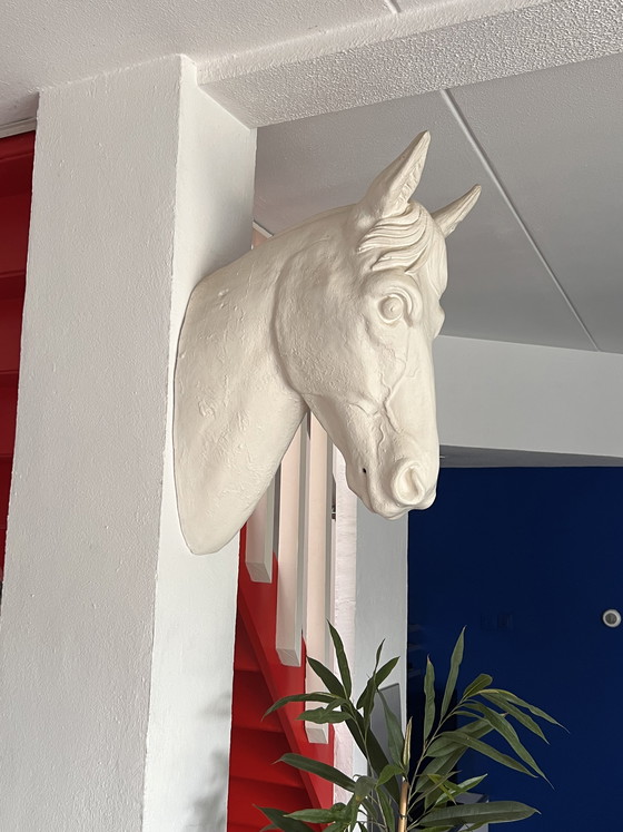 Image 1 of White metal horse head