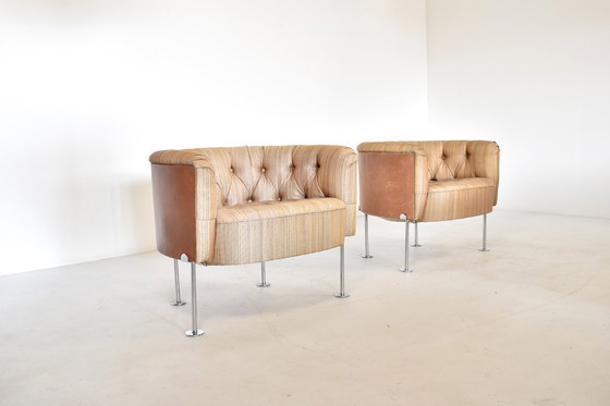 Image 1 of Paar vroege "310" clubfauteuils van Trix en Robert Haussmann voor Swiss Design Collection, Zwitserland 1960