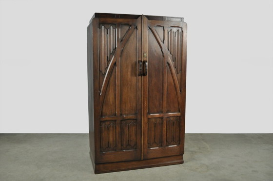 Image 1 of Armadio e/o mobile da ingresso in legno, pezzo unico in stile Art Nouveau, anni '30.