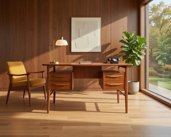 Image 1 of Gunnar Nielsen Teak Desk for Tibergaard, 1960s.