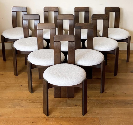 Image 1 of 6 brutalistische Esszimmerstühle aus Holz