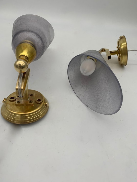 Image 1 of Pair of vintage glass wall lamps made in Italy by Seguso in 1950