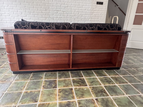 Image 1 of Art Deco bench Jan Frantzen, 223x90, mahogany with drawers