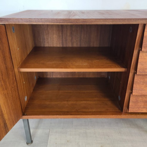 Image 1 of Credenza modernista in teak vintage degli anni '60 progettata da Louis Paolozzi