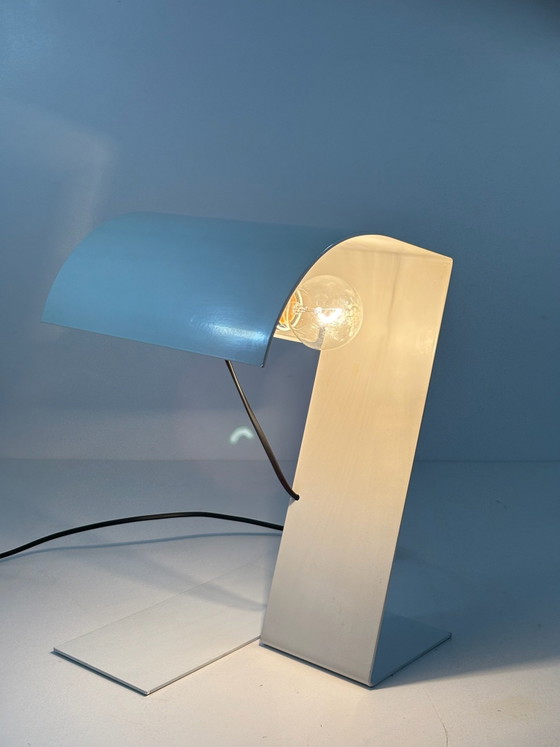 Table Lamp Blitz Trabucco Vecchi Volpi for Stilnovo 1972 Lacquered Aluminum, Metal, White (photo 7 of 15)