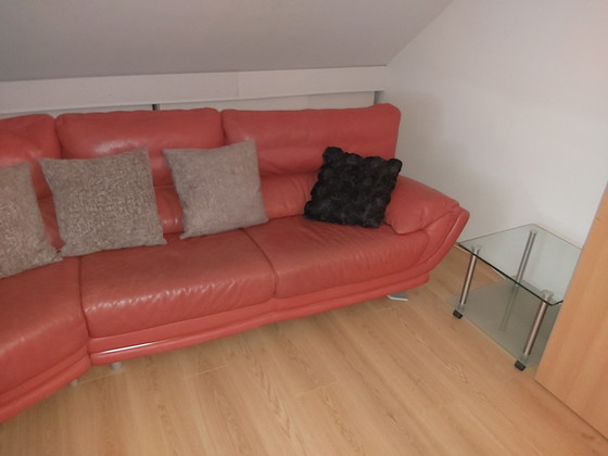 Image 1 of Leather sofa brique color