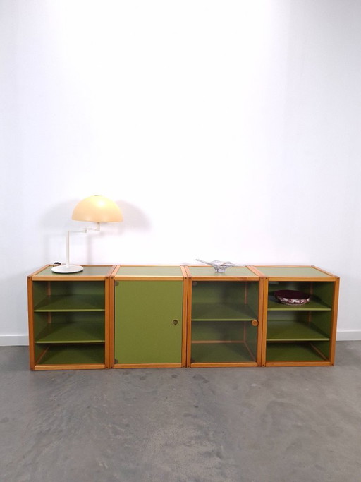 Design Flötotto Profilsystem Mobile modulare – 4 parti – Faggio verde, Mobile 1 – dressoirs, Glass, Wood (photo 2 of 24)