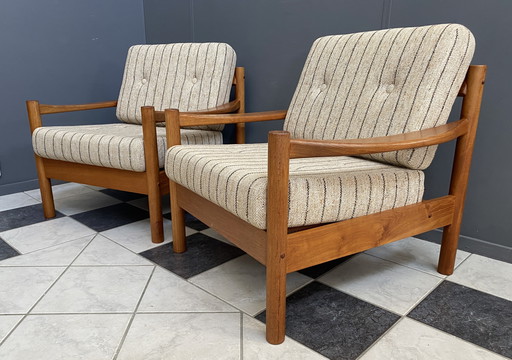 Deense Relax Stoelen 1960 van Tarm Stole Denemarken - Set van Twee