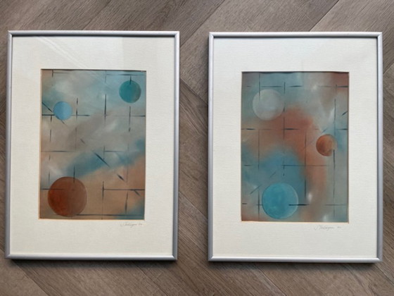 Image 1 of Duo of abstract paintings Terlingen (2000)