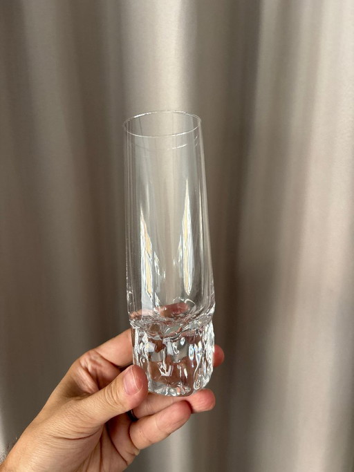 Set of 4 Vintage Brutalist Sculptural Highball Glasses – glazen karaffen (photo 2 of 8)