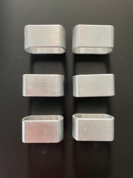 Image 1 of Set of 6 minimalist napkin rings / name card holders – aluminium design