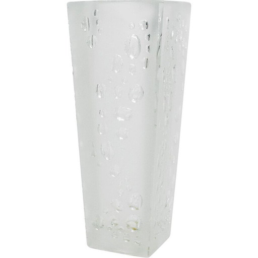 Vintage glass vase Poland 1970s
