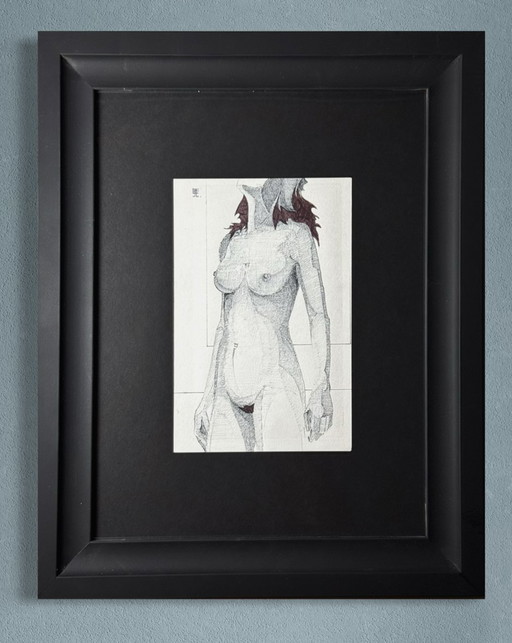 Eugène Eechaut (1928-2019) - Artwork - Framed - Signed, 1977 – schilderijen tekeningen, Paper, Plexiglass