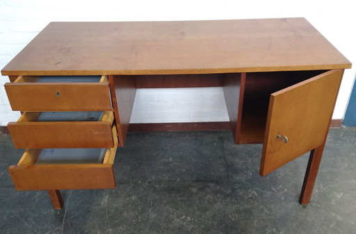 vintage desk with 3 drawers and 1 cupboard