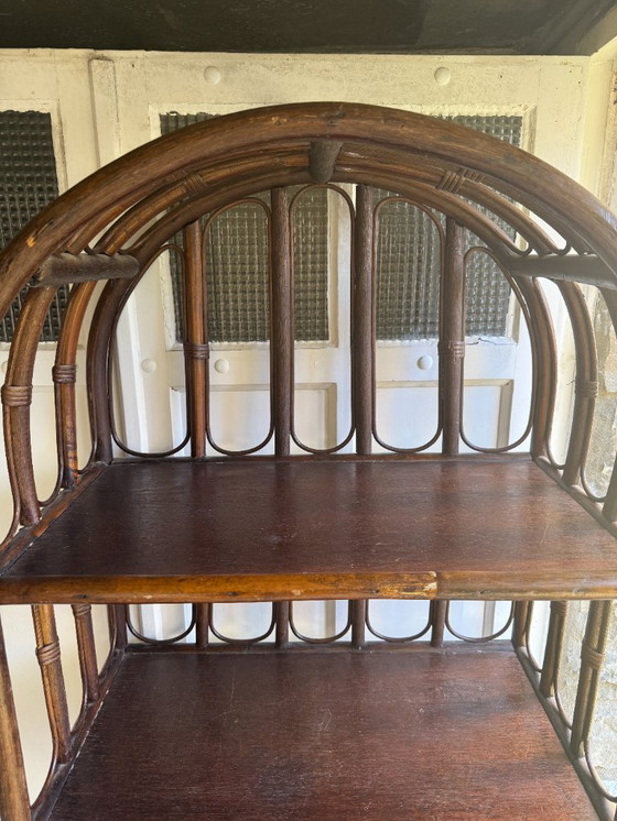 Image 1 of Vintage rattan freestanding shelf