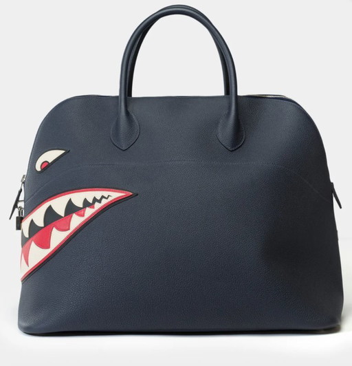 Sac HERMES Bolide en Cuir Bleu Marine - 101971 