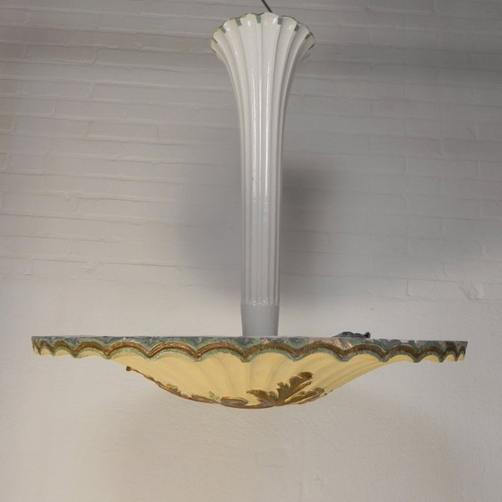 Grande lampada Art Déco in gesso, 70 cm di diametro, inizio XX secolo – Lampade a sospensione, Altro (photo 3 of 14)
