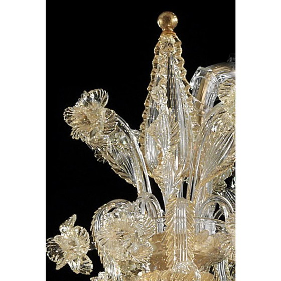 Image 1 of Handgefertigter Kronleuchter Ca’ Rezzonico aus venezianischem Muranoglas im imperialen Stil mit Golddetails