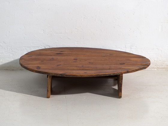 Tavolino basso rotondo antico in legno di pino – Europa Centrale, circa 1940 – Tavolini da caffè, Rustic (photo 25 of 40)