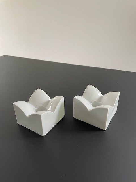 Image 1 of Set van 2 Vintage Porseleinen Kaarsenhouders | Arzberg Design
