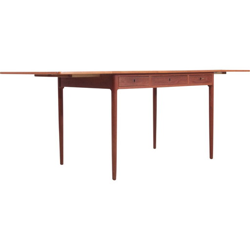 Scrivania vintage in teak con 2 ante